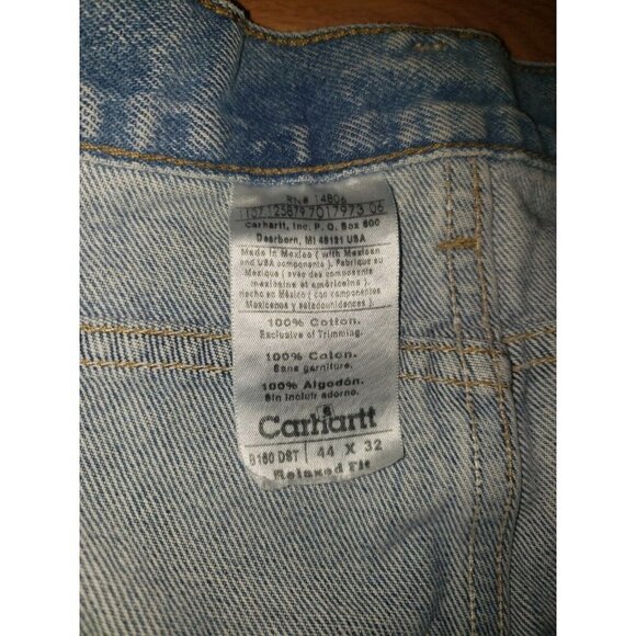 Men's Vintage CARHARTT Jeans 90's Relaxed Fit 44X32 Mexico Workwear Construction - Picture 4 of 8